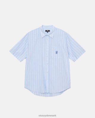 Stussy Denmark | Stussy boxy stribet ss skjorte lt. blå stribe unisex 8NV2P501