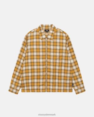 Stussy Denmark | Stussy eddie plaid skjorte med lynlås sennep unisex 8NV2P500