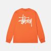 Stussy Denmark | Stussy grundlæggende ls t-shirt koral unisex 8NV2P61