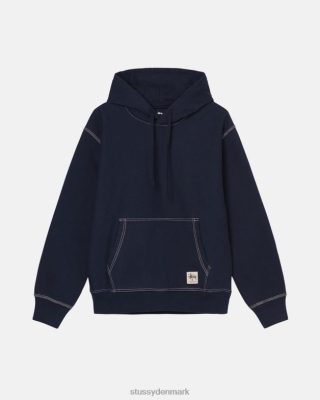 Stussy Denmark | Stussy hættetrøje med kontrastsøm flåde unisex 8NV2P217