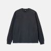 Stussy Denmark | Stussy heavyweight pigment farvet ls crew sort unisex 8NV2P81