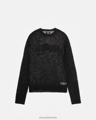 Stussy Denmark | Stussy løs strik logo sweater sort unisex 8NV2P263