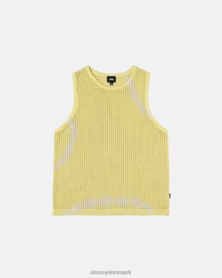 Stussy Denmark | Stussy o'farvet heavyweight mesh tank bindefarve gul unisex 8NV2P503