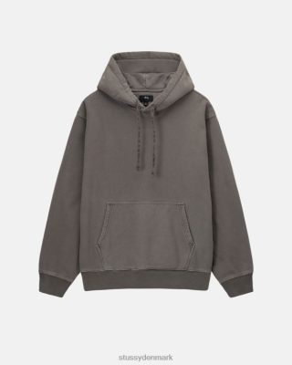 Stussy Denmark | Stussy pigmentfarvet fleece hættetrøje trækul unisex 8NV2P223